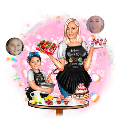 Baker Logo, Dessert Maker Portrait, Cake Logo, Sweets Shop