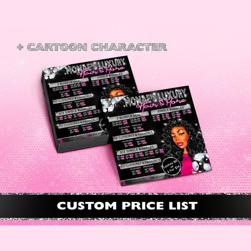 Price List / Menu Design - Custom
